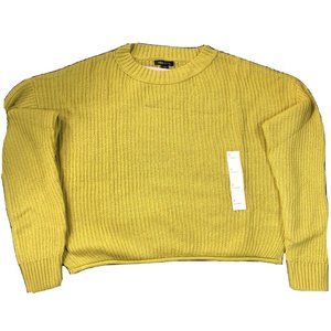 womens gold long sleeve crop top sweater, nwt,
